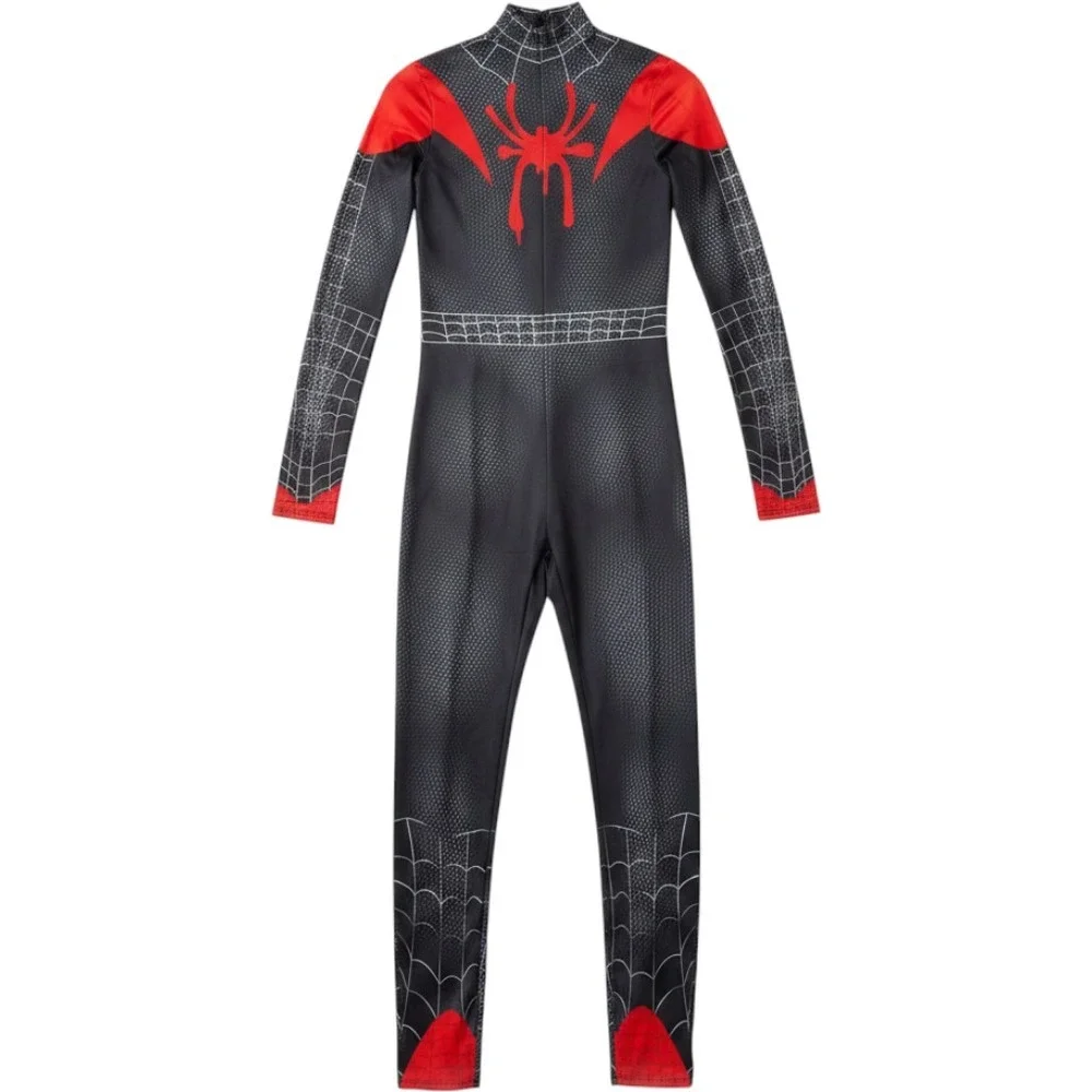 Marvel Miles Morales Spider-Man Costume Kids Size 16 Black Red Cosplay Suit Mask